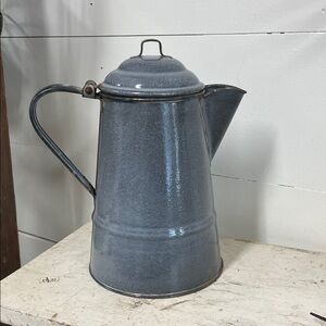 Vintage Grey Enamel Coffee Pot